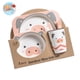 thumbnail image 4 of Vajilla Para Niños De 5 Uds., Juego De Vajilla De Fibra De Bambú De Dibujos Animados, Incluye Plato, Tazón, Taza, Cuchara, Tenedor Para El Chico Del Hogar Minnieouse BA000769-02, 4 of 6
