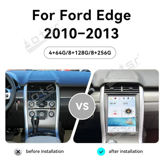 Aotsr 12.1 inch Tesla style screen car radio player for Ford Edge 2010-2013 Android head unit IPS touch screen car GPS navigation multimedia player