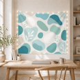 thumbnail image 5 of Teal Amoeba Shapes Floating Among Dots and Leaf Sprigs, Calming Abstract for Art Lovers, Organic Wall Art, Housewarming Gift, Tapestry Wall Hanging for Bedroom and Studio, 5 of 7