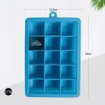 thumbnail image 3 of Molde para cubitos de hielo de silicona con 15 rejillas, molde para cubitos de hielo cuadrado con tapa, molde para hielo doméstico, caja de hielo, 3 of 5