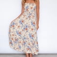 thumbnail image 1 of SMihono Robe Maxi Bohème d'Été pour Femmes Grande Taille Robe Maxi Longue d'Été pour Femmes Bohème à Imprimé Floral Sans Bretelles pour Fête Robe de Plage Évasée, 1 of 4