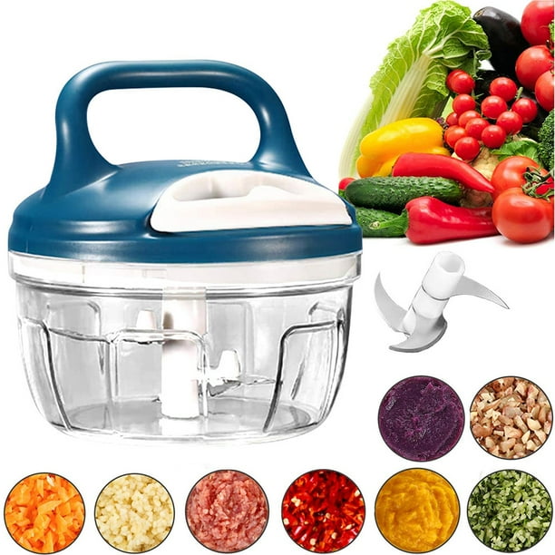 Manual Food Chopper, Mini Meat Grinder, Garlic Grinder, Pull String