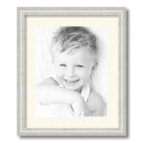 ArtToFrames 15x18 Matted Picture Frame with 11x14 Single Mat Photo Opening Framed in 1.25 Off White Wash on Ash and 2 Brilliant White Mat (FWM-4098-15x18)