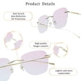 thumbnail image 5 of LifeArt Pure Titanium Frame Glasses/Blue Light Blocking Reading Glasses, Reduce Eyestrain, Stylish for Men and Women(Gold,+0.50 Magnification), 5 of 5