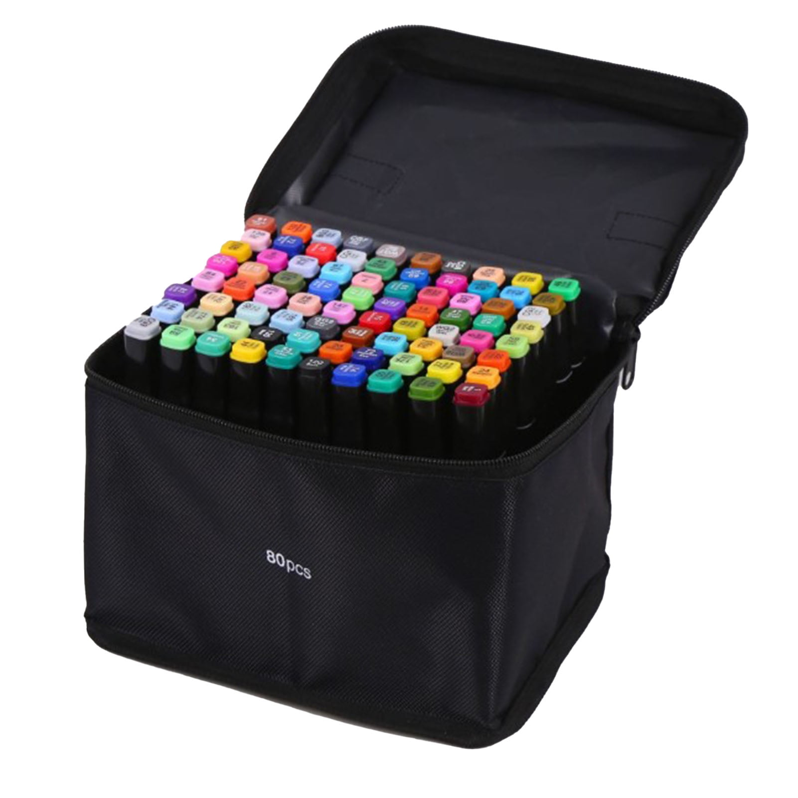 Drawing Markers, 80 Colors Plastic Material Double Tip Markers Kit Different Ended  for Office