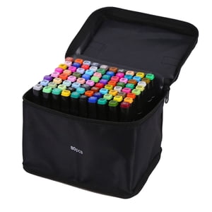Marqueurs de dessin, 80 Couleurs Plastique matériau Double Tip Marqueurs Kit Différent Terminé pour le Bureau