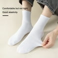 thumbnail image 2 of harmtty Unisex Elastic Socks 1 Pair Unisex Mid-tube Solid Color Socks Thickened Elastic Anti-slip Warm Soft Sweat Absorption Suitable for Winter White, 2 of 8