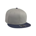 thumbnail image 1 of Cotton Twill Flat Bill 6 Panel Mid Profile Snapback Hat, Navy/Gray, 1 of 2