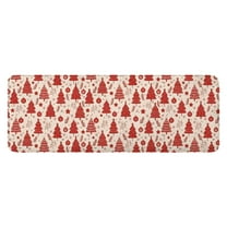 Red Christmas Tree Pattern Kitchen Rug Mat,Kitchen Runner Rugs Non Skid Washable,Decorative Kitchen Floor Mats for Kitchen,Sink,Laundry,17"x47.2"