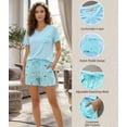 thumbnail image 2 of Womens Pajama Sets Soft T-shirt and shorts Sleepwear Sets size M, 2 of 5