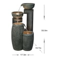thumbnail image 3 of Hi-Line Gift 4 Tiers Modern Cascading Outdoor Water Fountain with Warm White LEDS, Gray, 3 of 5