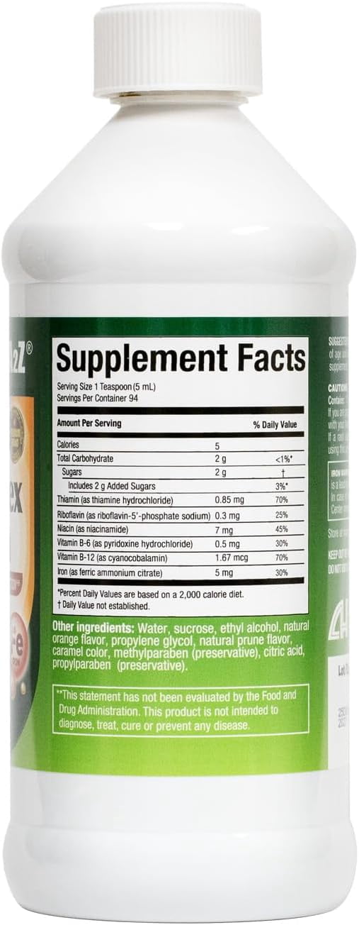 (3 pack) HealthA2Z Vitamin B12, Liquid Vitamin B Complex with Iron for Energy and Healthy Nerve Function, 16 oz