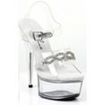 thumbnail image 2 of Ellie Shoes E-609-Tiffany 6" Heel Womans Sandal With Rhinestones. Clear / 11, 2 of 2