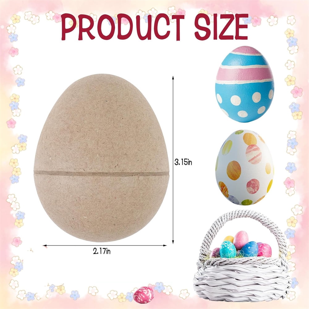 Artrylin 20Pcs DIY Paper Mache Easter Eggs,3.1"x2.1"Durable Easter Eggs Empty,Cardboard Easter Eggs,Paint Your Own Paper Mache Eggs for Easter Party Gifts Basket Filler Classroom Crafts (Brown)