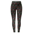 thumbnail image 5 of Zhanying Leggings Thermiques pour Femmes Esprit des Fêtes Légers Collants Rayés Noirs et Rouges Grande Taille Noir m, 5 of 5