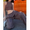 thumbnail image 4 of Women's Parachute Pants Baggy Elasitc Waist Relaxed Y2K Track Pant Trousers, 4 of 13