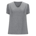 thumbnail image 4 of pstuiky Womens Casual Tops Trendy Short Sleeve V-Neck Women'S Blouses Lightweight Loose Fit Solid Color Spring Tops Women'S Workout Tops, 4 of 6