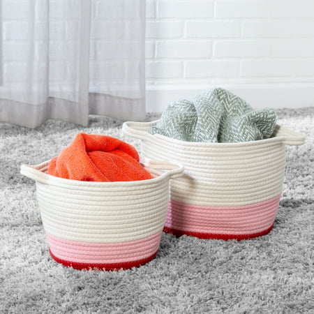 Honey-Can-Do - Nesting Cotton Rope Storage Basket Set Ombré - White