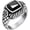 Black, variant on Men's Stainless Steel Vintage Domineering Cool Gemstone Crystal Micro-Pave Iced Out CZ Snake Pattern Carved Biker Ring