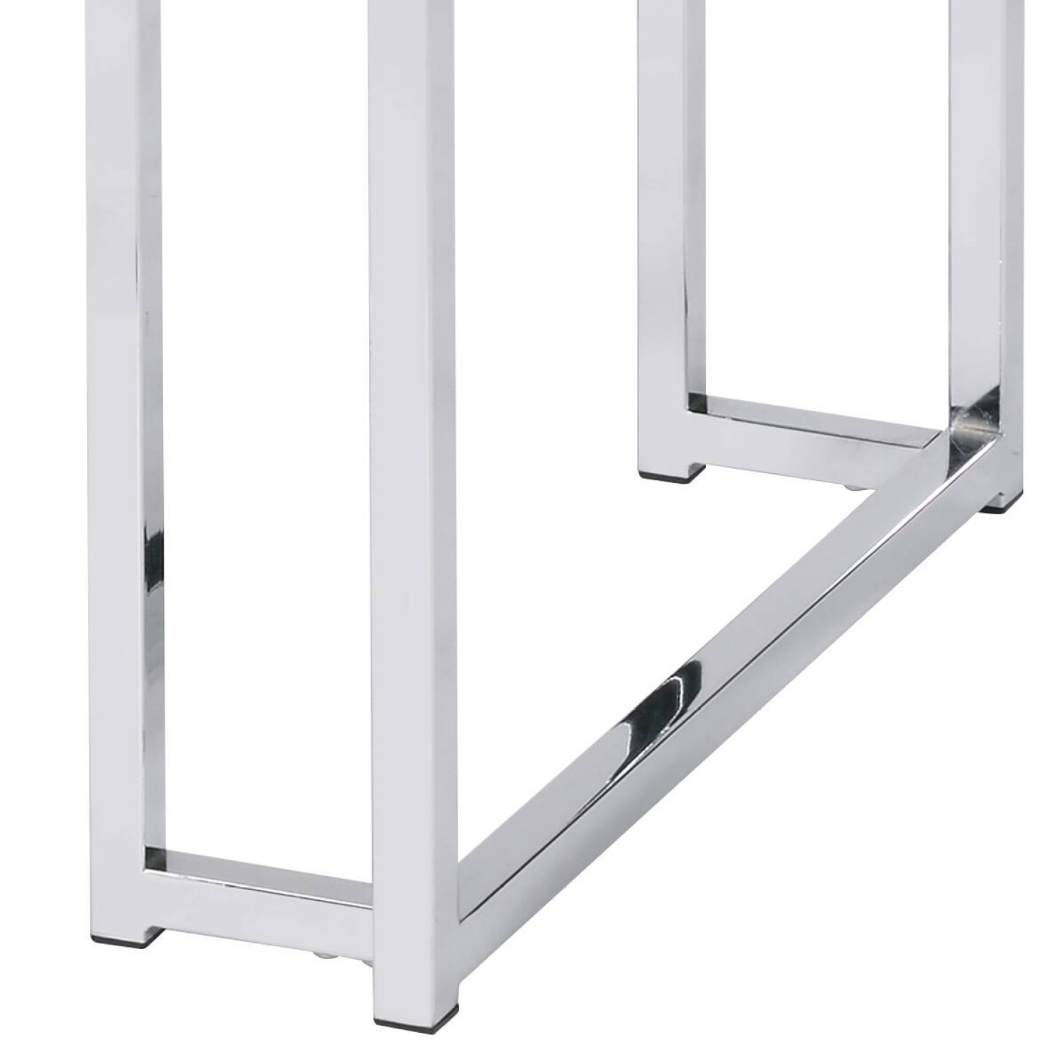 Chic Natural Oak & Chrome End Table Contemporary Design, Sturdy Construction, Elegant Details