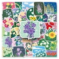 thumbnail image 1 of Lindas pegatinas de flores, pegatinas estéticas para álbum de recortes, paquete de 50 pegatinas de vinilo impermeables para botella de agua, pegatinas florales a granel, 1 of 5