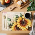 thumbnail image 2 of Pastoral Sunflower Placemats Set of 8, Country Floral Retro Letter Background Non-Slip Place Mats Washable Table Mats for Kitchen Dining Table Decorations Indoor/Outdoor, 2 of 9