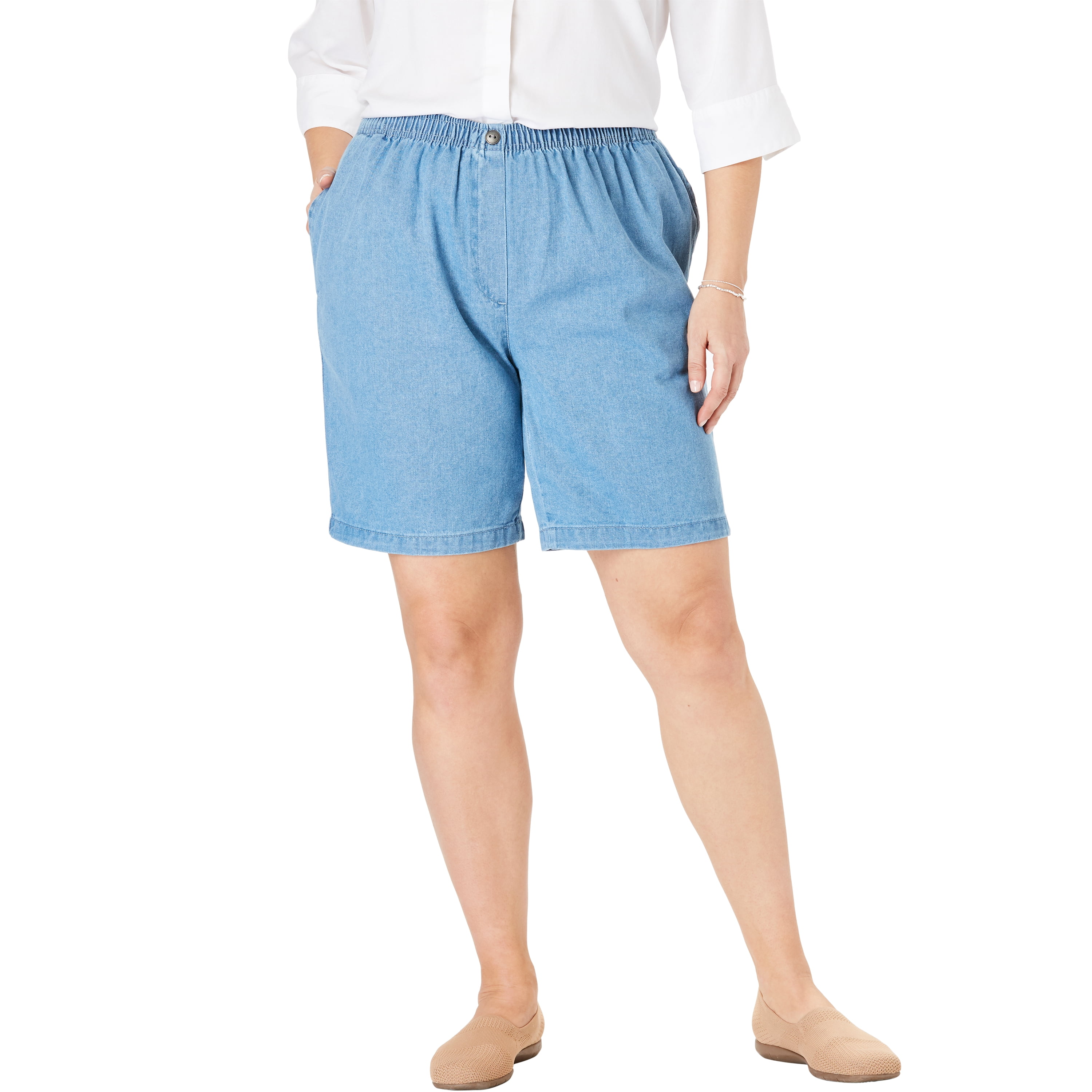 womens plus size cotton shorts