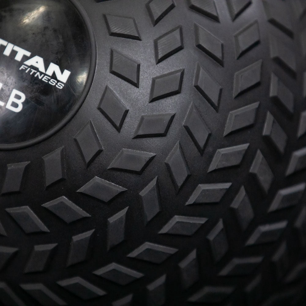Titan Fitness 20 LB Rubber Tread Slam Ball, Dead Bounce, 10in Diameter, Weight Workout - Throw, Catch, Slam, Twist