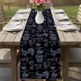 thumbnail image 4 of Farmhouse Country Table Runner - 108 Inch Long Vintage Black French Garden Horse Swan Cotton and Linen Blended Dress Scarves Farmhouse Table Runner for Kitchen Dining, Coffee Table, 13" x 108", 4 of 8