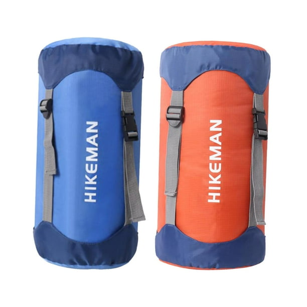 2 bolsas de almacenamiento resistentes e impermeables para mochileros y viajes. M Azul Naranja