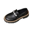 thumbnail image 2 of Miluxas Chunky Loafers for Women Platform Slip on Comfortable Dressy Shoes Platform Round Toe Loafers office Work Business Leather Shoes Black 9.5(43), 2 of 9