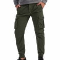 thumbnail image 3 of StSilkitty Hiking Cargo Pants for Mens Solid Color Elastic Waist Drawstring Sweatpants with Pockets Workout Tapered Joggers, 3 of 9