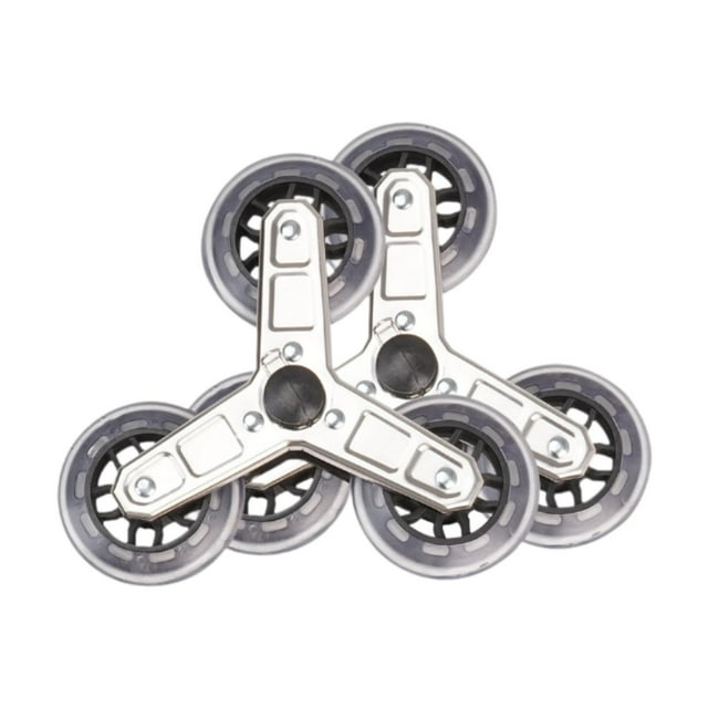 2 piezas Trolley Triangle Wheels Sala Tresping Wheels Diámetro de la rueda de acero inoxidable 9 cm Reemplazo antideslizante para carro de lavandería