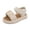 Beige, variant on Girls Ruched Strap Open Toe Sandals Adjustable Hook And Loop Ankle Strap Comfortable Summer Shoes For Toddler And Kids Black Size 18-24 Months