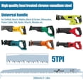thumbnail image 2 of 5Pcs Reciprocating Saw Blade Set 9.5/11.8 Inch 5TPI Sharp Wear Resistant Cutting Saw Blades for Cutting Wood Plastic PVC Pipe(300MM), 2 of 8