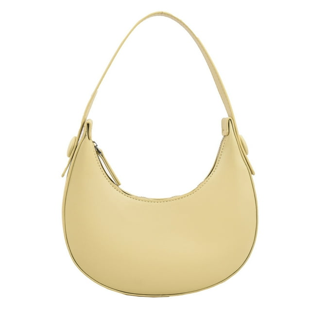 Bolso de hombro de moda con nueva textura de marea, bolso de hombro debajo del brazo adecuado para damas, bolso de hombro de PU amarillo