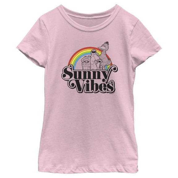 Girl's Sesame Street Sunny Vibes Rainbow Graphic T-Shirt