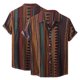 thumbnail image 2 of Camisa de verano que imprime la parte superior de la solapa de la camisa de manga corta de los hombres ocasionales Pompotops oipoqjl25280, 2 of 9