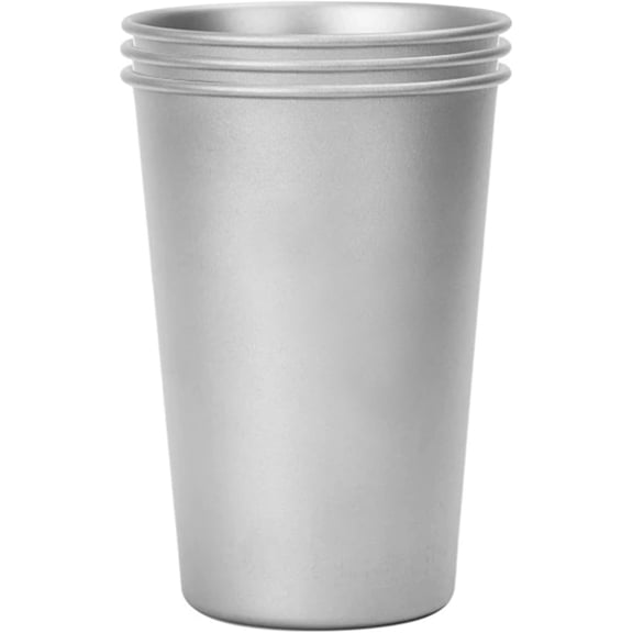 ABCISI Pure Titanium Drinking Cups, 13oz Water Tumblers for Beer, Cold Drink, Juice, Ultra-Lightweight and Unbreakable Drinking Glasses for Outdoor, Home, Bar (3)