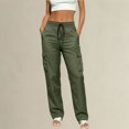 thumbnail image 2 of Women's Hiking Pants, Lightweight Soft Travel Cargo Trousers, Straight Leg Baggy Hiking Pants with Zipper Pockets, Casual Outdoor and Daily Work Cargo Pants, Athletic Casual Clothes Blackish Green, 2 of 4