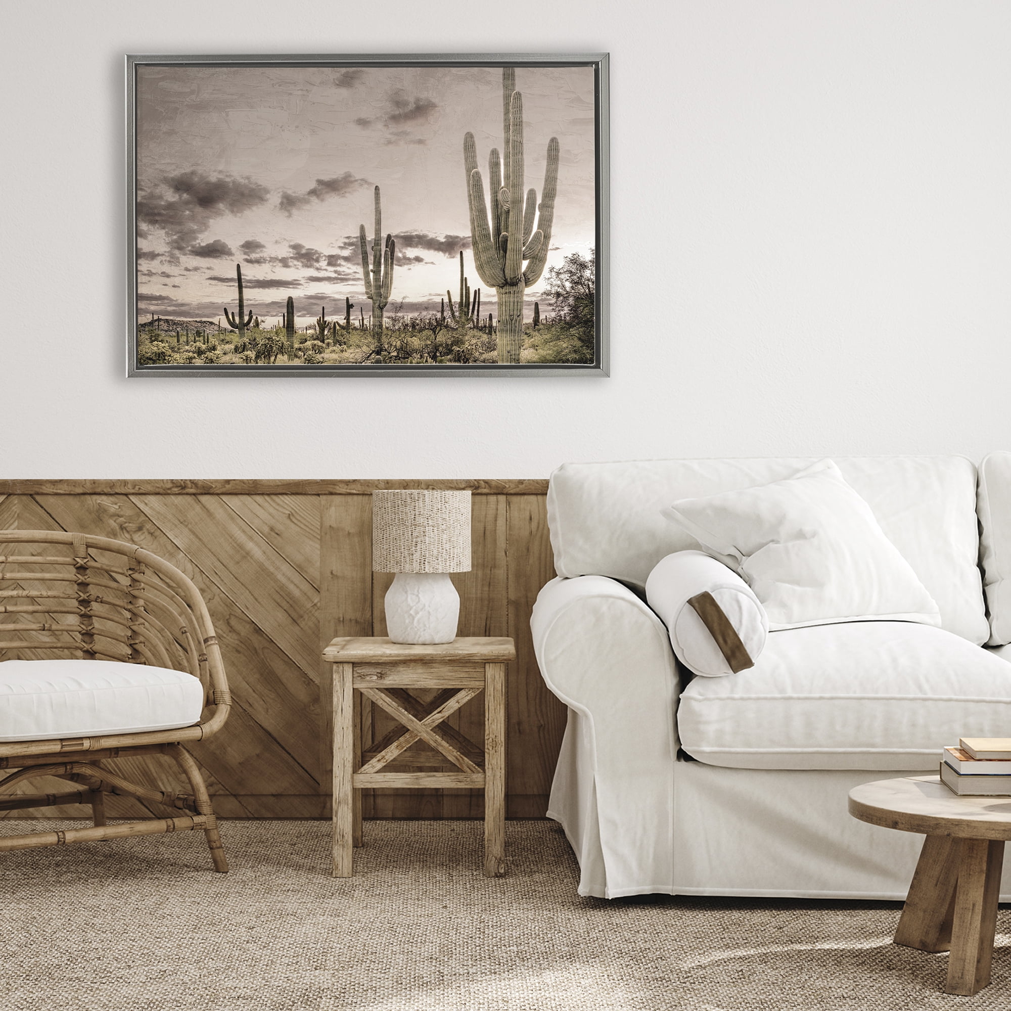 Stupell Industries Desert Sky Wilderness Gray Framed Floater Canvas Wall Art, design by Kim Allen