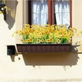 thumbnail image 5 of 6 Pcs Artificial Violet Flowers for Outdoors, Silk Fake Flowers in Bulk Plastic Flowers UV Resistant Faux Greenery Boxwood for Hanging Planters Vase Indoor Outside Decorations(Yellow), 5 of 8