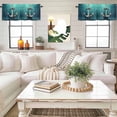 thumbnail image 4 of Teal Ombre Anchor Kitchen Curtain Valances for Windows Farmhouse Short Curtains, Coastal Nautical Metal Luster Anchor Rod Pocket Valance Curtain for Bedroom Cafe Living Room 54"x18", 4 of 8