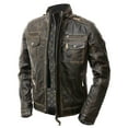 thumbnail image 3 of Brown Motorcycle Jacket Motorcycle Jackets For Men Leather Biker Jacket Mens Motorcycle Leather Jacket Mens Vintage Motorcycle Jacket size XS, 3 of 5