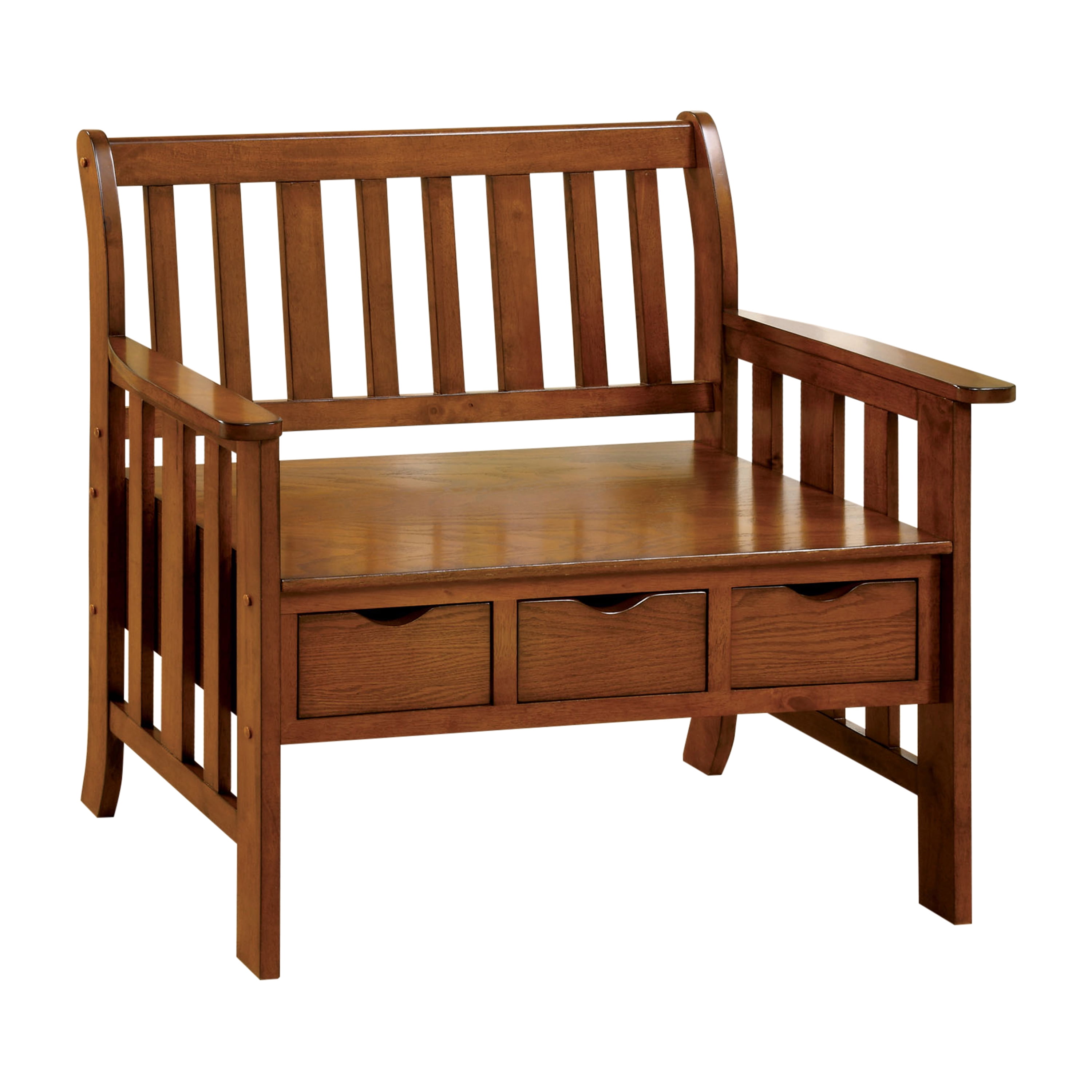 Deja Country Solid Wood Under-Seat Storage Bench, Oak - Walmart.com