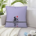 thumbnail image 5 of LNWH Decorative Pillow Covers, Woman Bicycle Square Sofa Decorative Knit Pillow Case, 12"x12", 5 of 8