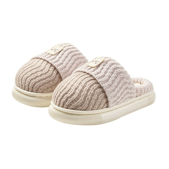 Generic Kids Shoes Girls Kids Slippers Girls Boys Non Slip Slippers Cotton Comfy House Slippers Bedroom Slippers Autumn And Winter Warm Indoor Shoes(9-9.5 Years,Beige)