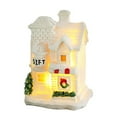 thumbnail image 3 of 2025 Christmas Mini Snow House LED Lighted Village Cottage with Tiny Figurines - Resin Winter Scene Desktop Decoration for Xmas Tree Tabletop Holiday Decor White Glowing Collectible Buildings, 3 of 5