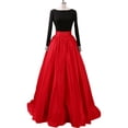 thumbnail image 3 of Romantic Red Taffeta Maxi Skirt With One Pocket Handmade Lined any Special Occasion, 3 of 6