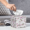 thumbnail image 6 of KLL Orchids Flowers Print Tissue Box Cover,Leather Tissue Holder Square Facial Tissue Case Facial Paper Organizer Dispenser for Bathroom, Vanity Countertop, 6 of 7